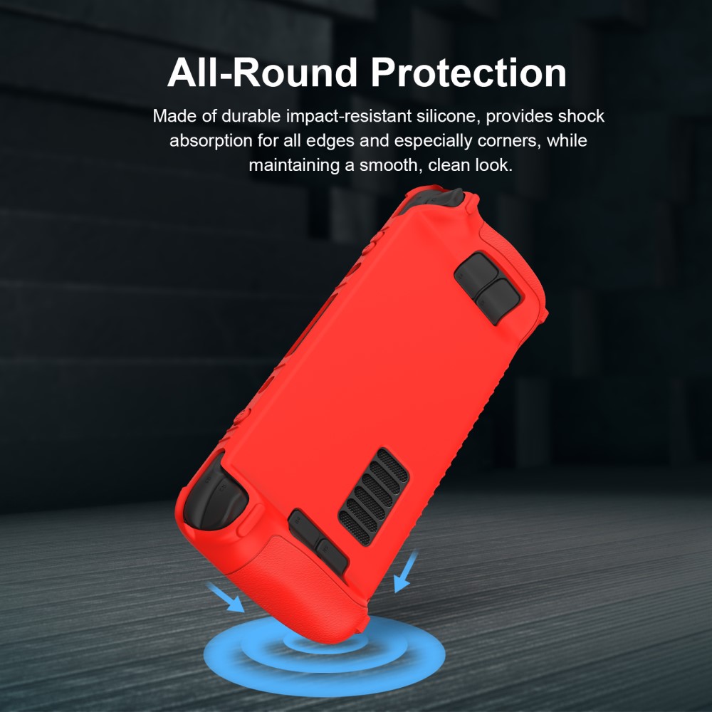  Steam Deck / OLED Fodral Silikon Anti-Slip Röd