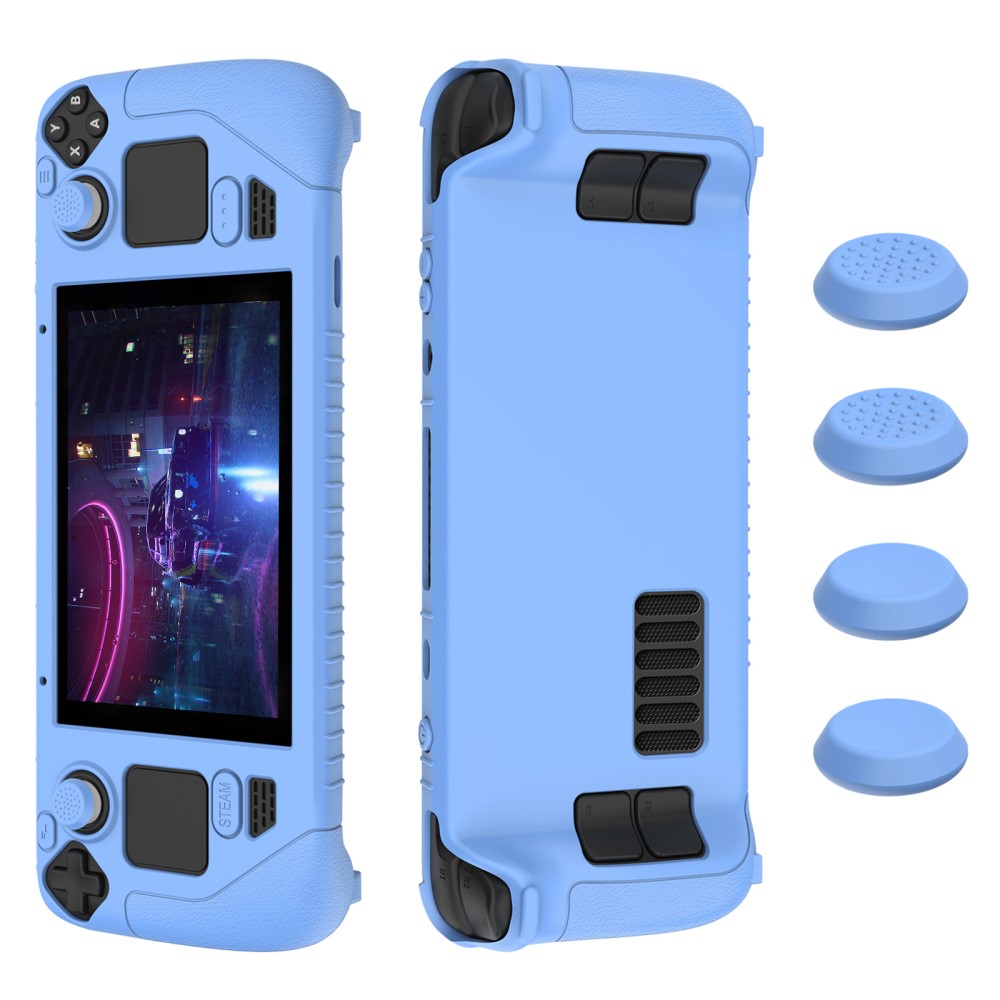  Steam Deck / OLED Fodral Silikon Anti-Slip Ljus Blå