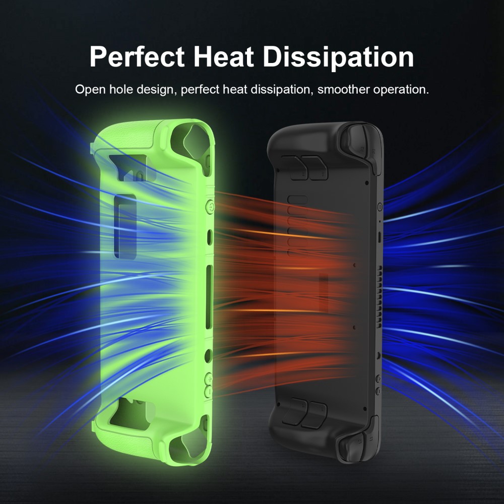  Steam Deck / OLED Fodral Silikon Anti-Slip Neongrön