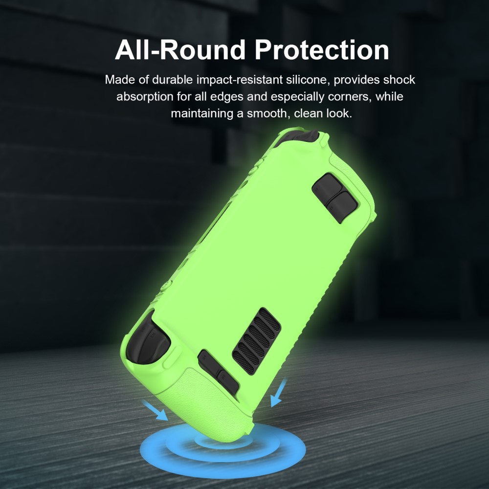  Steam Deck / OLED Fodral Silikon Anti-Slip Neongrön