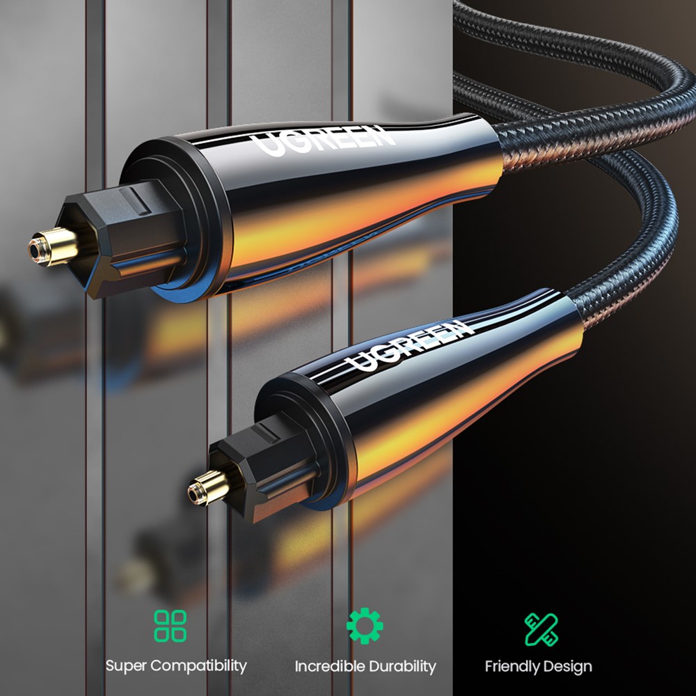 UGREEN UGREEN 2m Optisk Fiberkabel Toslink Svart
