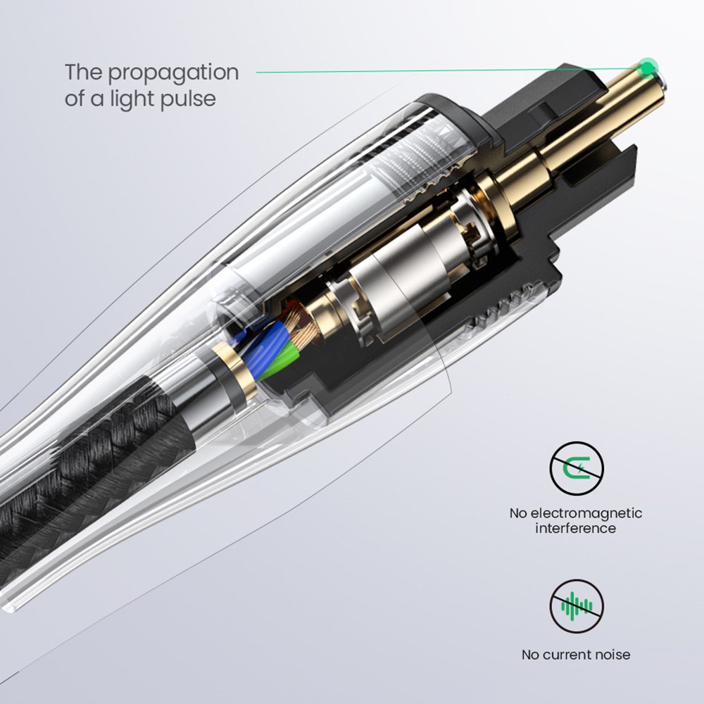 UGREEN UGREEN 1m Optisk Fiberkabel Toslink Svart