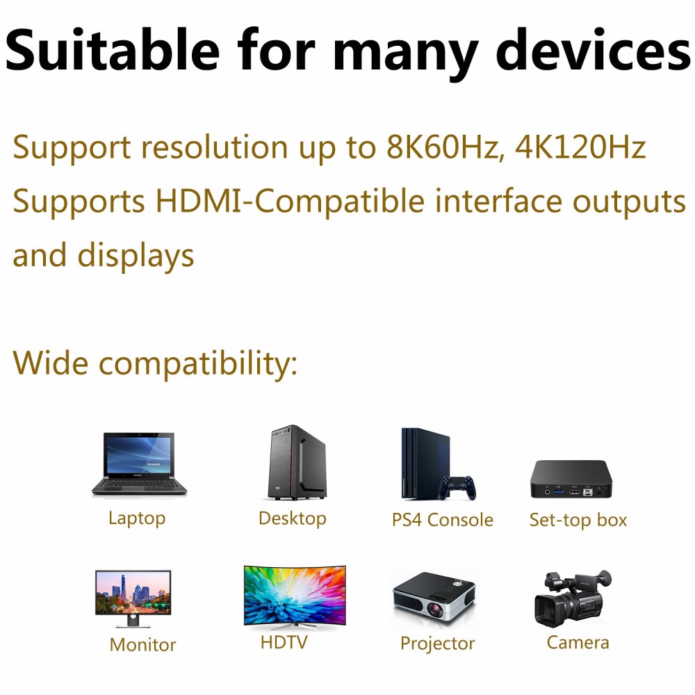  Högervinklad 8K 60Hz HDMI Hane - HDMI 2.1 Hona Svart