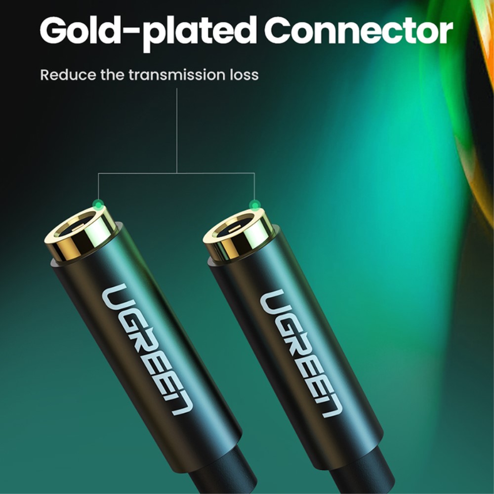 UGREEN UGREEN 25cm 3.5mm AUX Y-Splitter 1 Hane - 2 Hona Svart