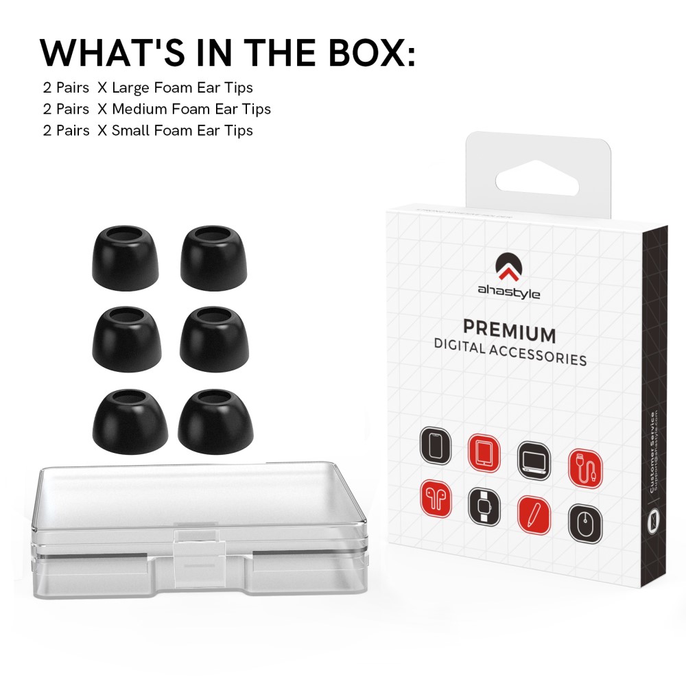  3-PACK Öronpluggar / Earbuds Galaxy Buds Pro/Buds Pro 2 Svart