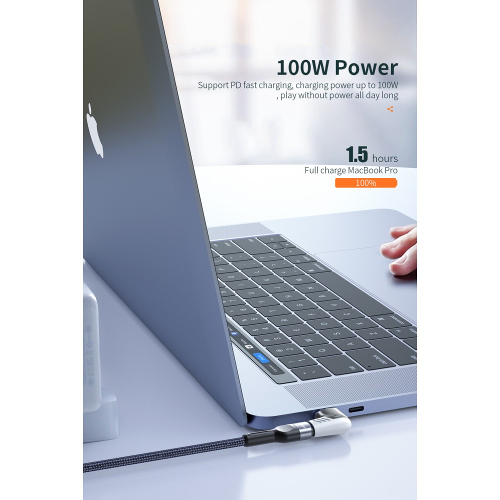 ESSAGER ESSAGER 100W 5A USB-C/USB-C Magnetisk Adapter Svart
