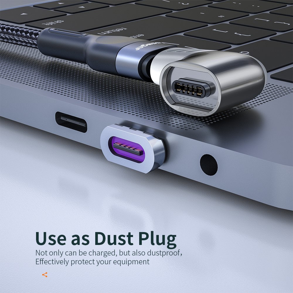 ESSAGER ESSAGER 100W 5A USB-C/USB-C Magnetisk Adapter Svart