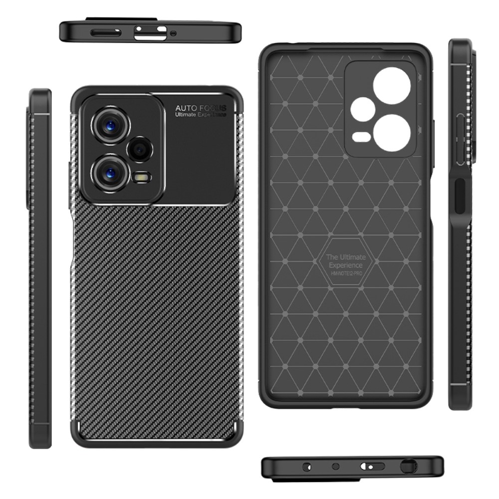  Xiaomi Redmi Note 12 Pro 5G Skal Kolfiber Textur Svart