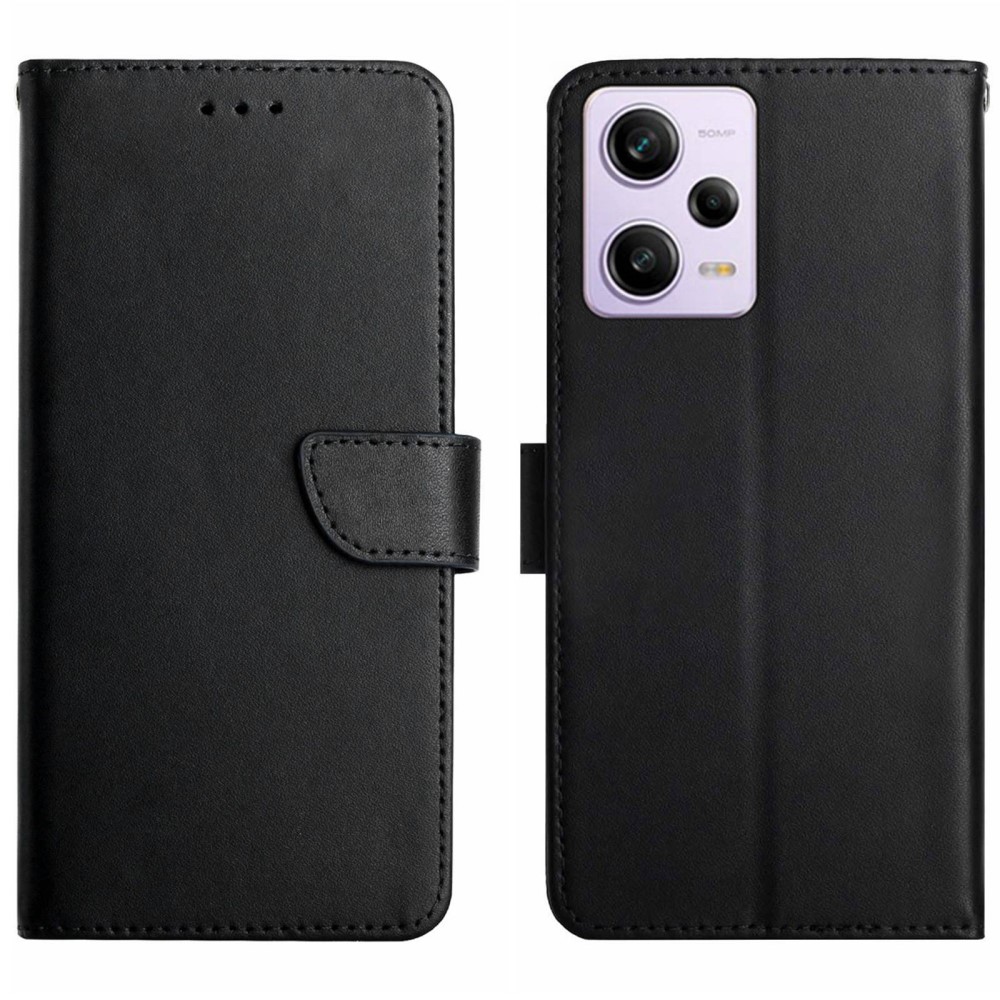  Xiaomi Redmi Note 12 Pro 5G Fodral Äkta Läder Nappa Svart