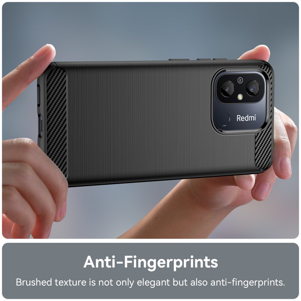  Xiaomi Redmi 12C 4G Skal Kolfiber Textur Svart