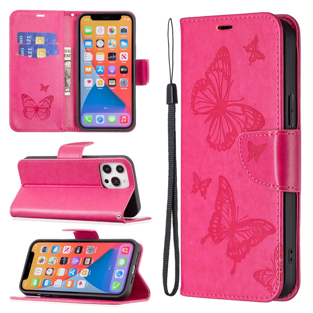  Xiaomi Redmi Note 12 Pro 5G Fodral Med Fjäril Tryck Rosa