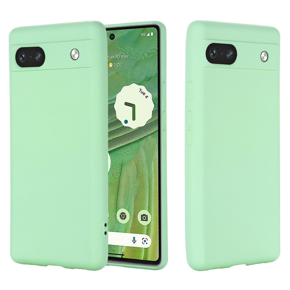  Google Pixel 7A Skal Liquid Silikon Med Strap Grön