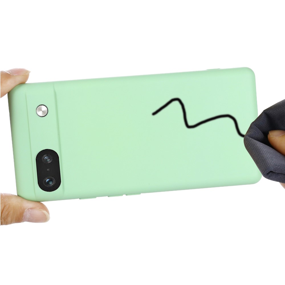  Google Pixel 7A Skal Liquid Silikon Med Strap Grön
