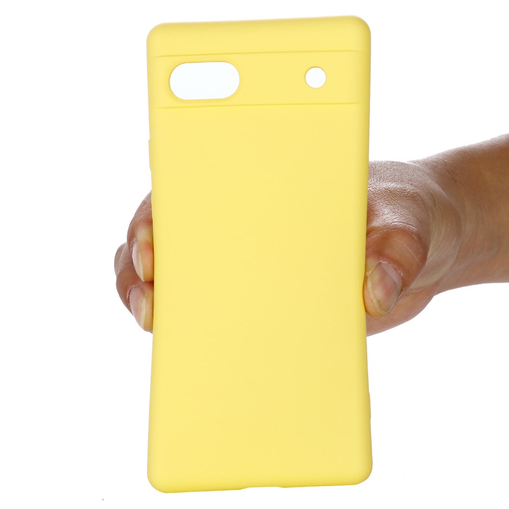  Google Pixel 7A Skal Liquid Silikon Med Strap Gul