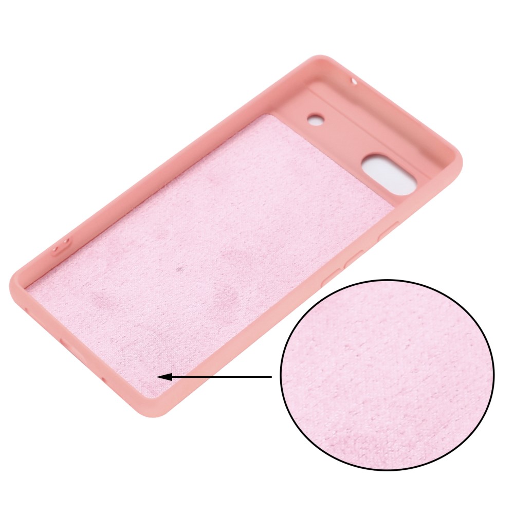  Google Pixel 7A Skal Liquid Silikon Med Strap Rosa