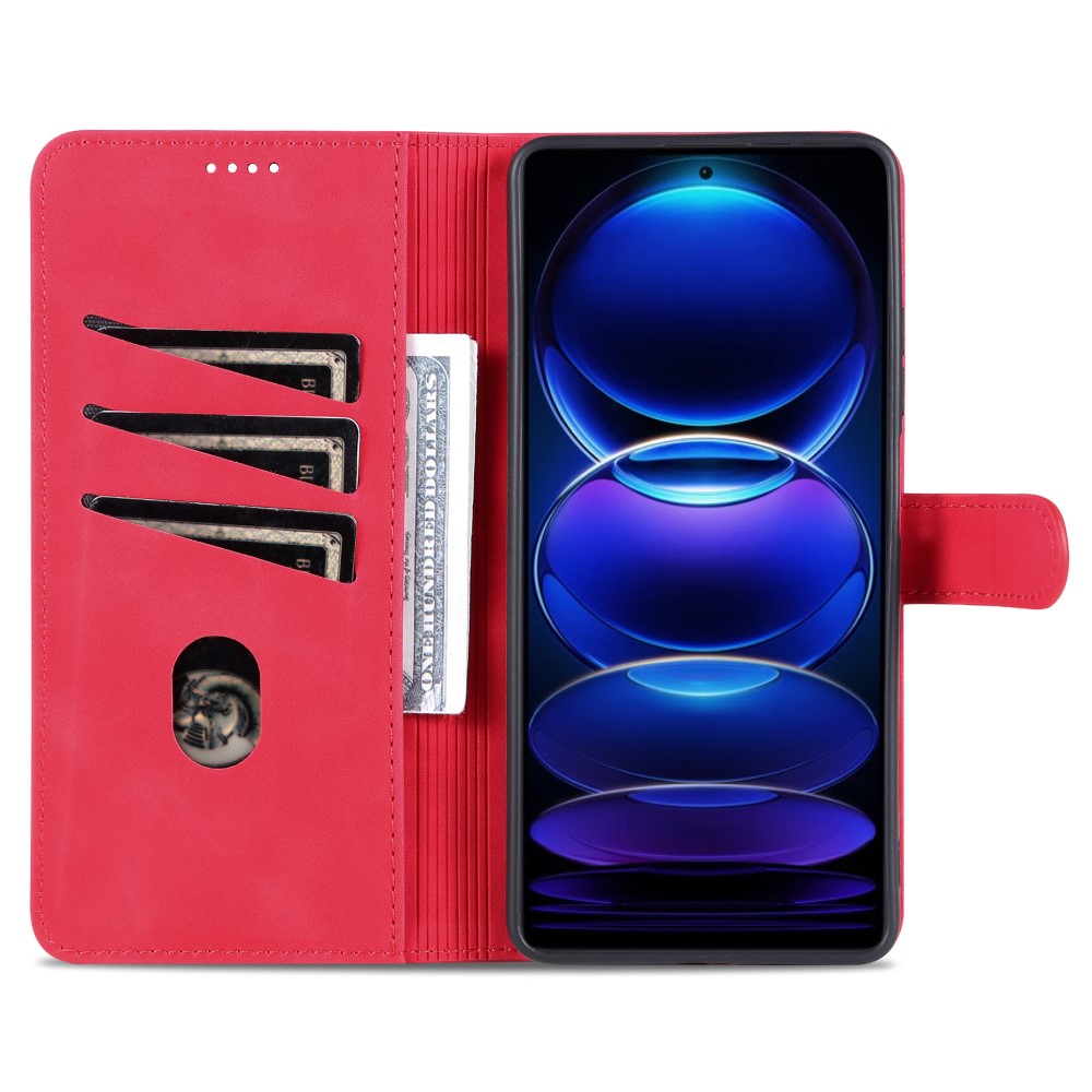 AZNS AZNS Xiaomi Redmi Note 12 Pro 5G Fodral Retro Läder Röd