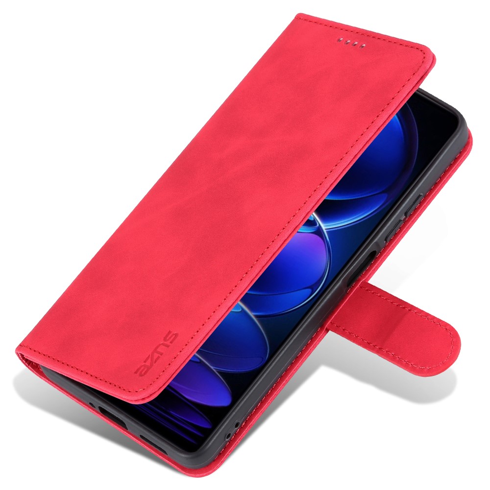 AZNS AZNS Xiaomi Redmi Note 12 Pro 5G Fodral Retro Läder Röd