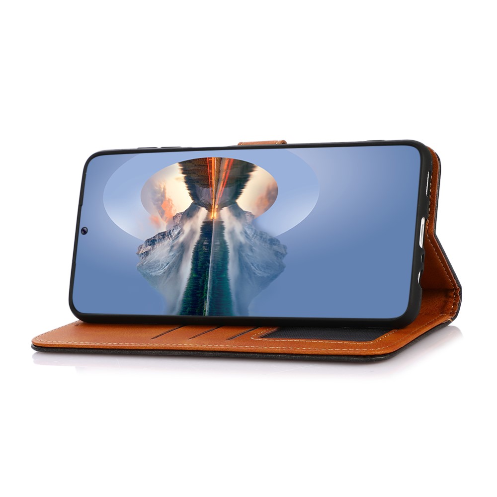 KHAZNEH KHAZNEH Xiaomi Redmi 12C 4G Fodral Dual-Color Läder Svart