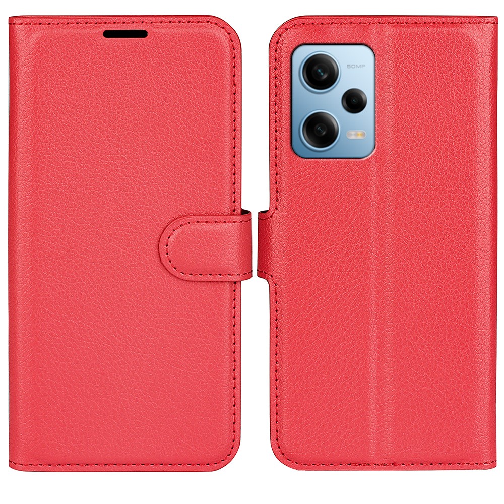  Xiaomi Redmi Note 12 Pro 5G Fodral Litchi Läder Röd