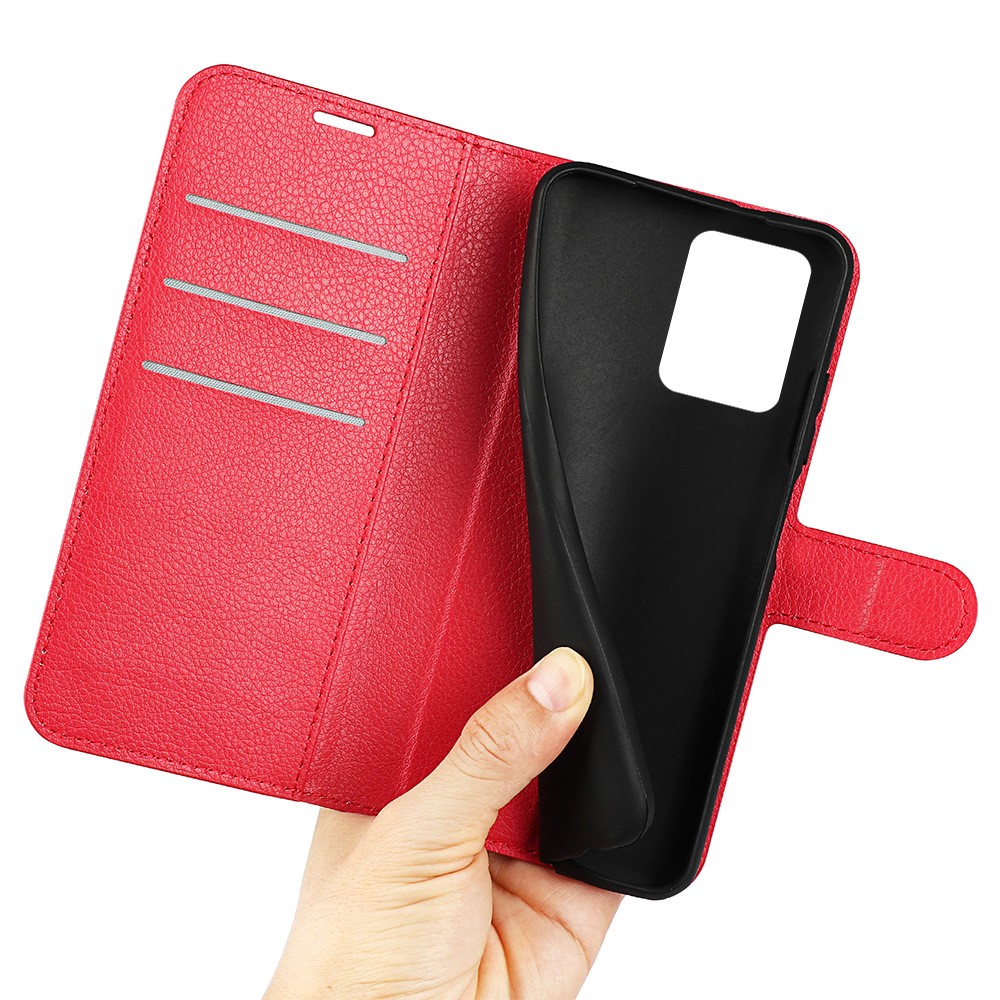  Xiaomi Redmi Note 12 Pro 5G Fodral Litchi Läder Röd