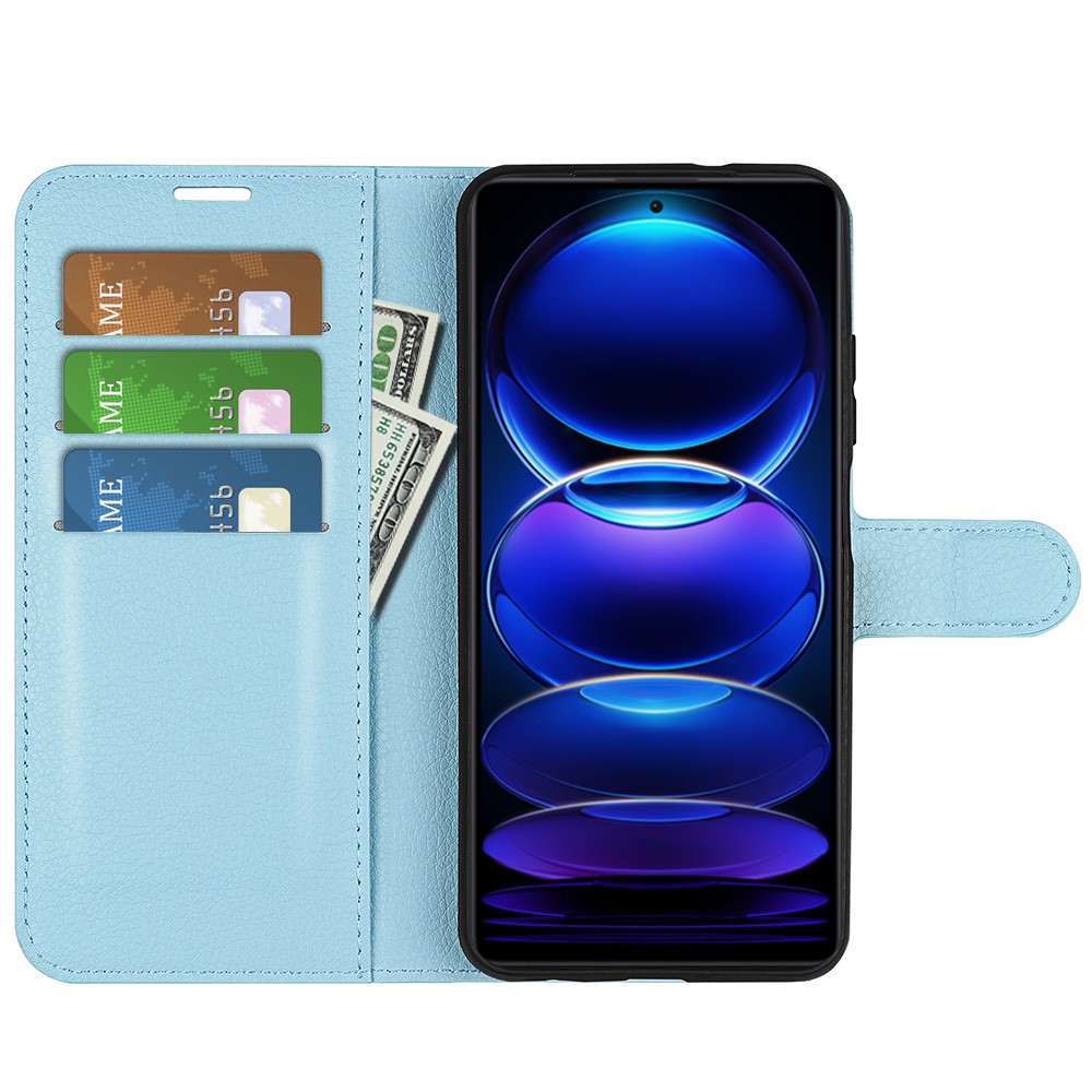  Xiaomi Redmi Note 12 Pro 5G Fodral Litchi Läder Blå