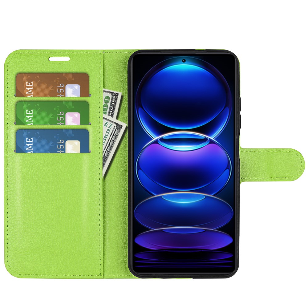  Xiaomi Redmi Note 12 Pro 5G Fodral Litchi Läder Grön