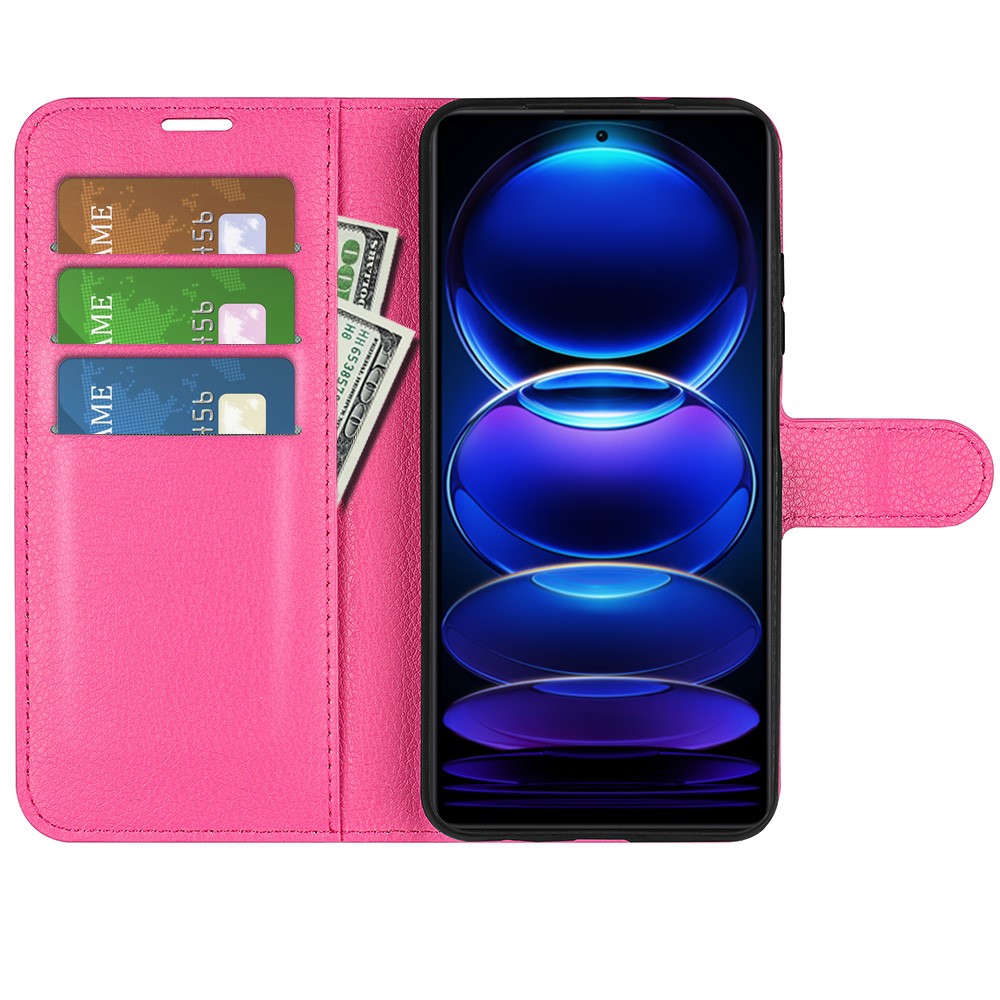  Xiaomi Redmi Note 12 Pro 5G Fodral Litchi Läder Rosa