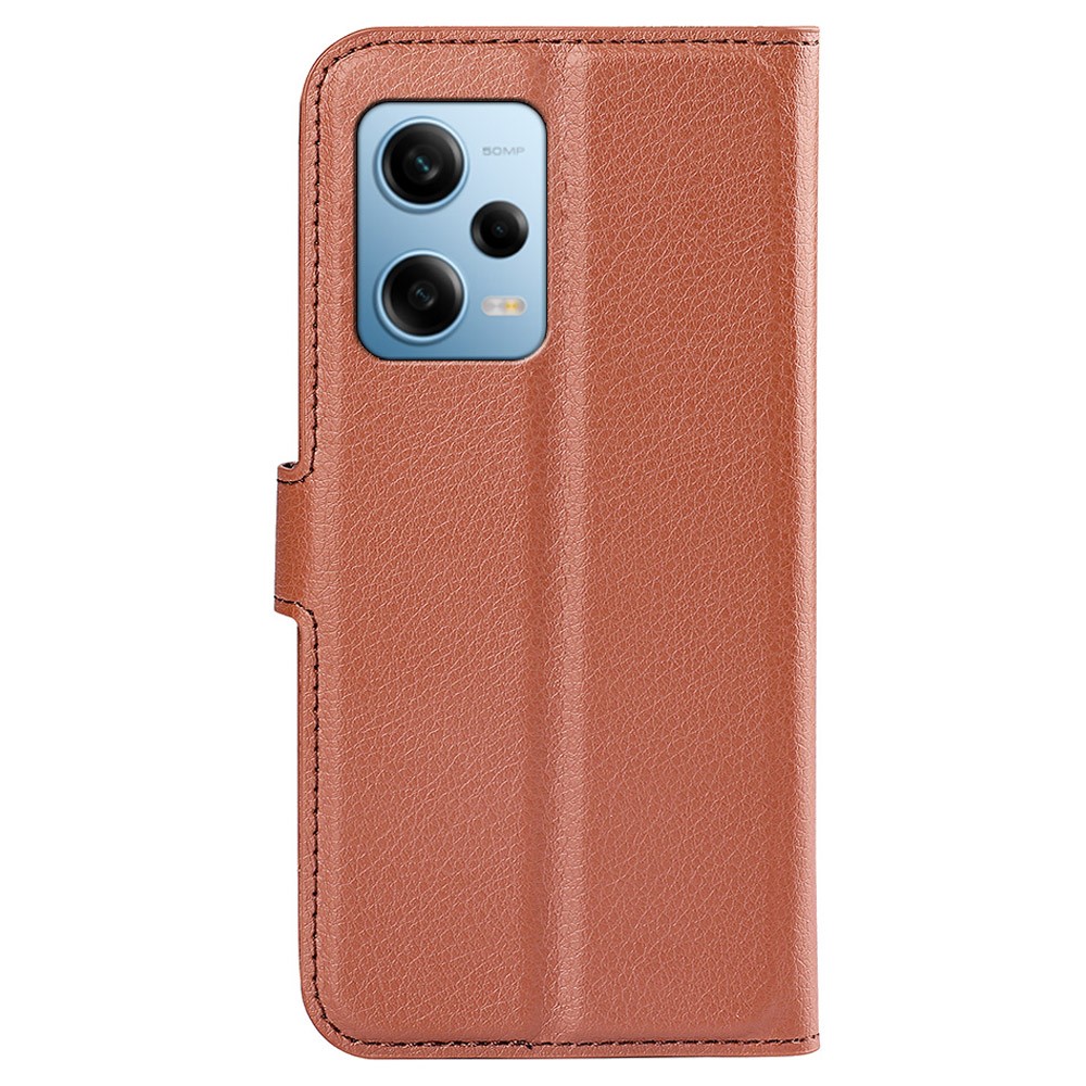  Xiaomi Redmi Note 12 Pro 5G Fodral Litchi Läder Brun