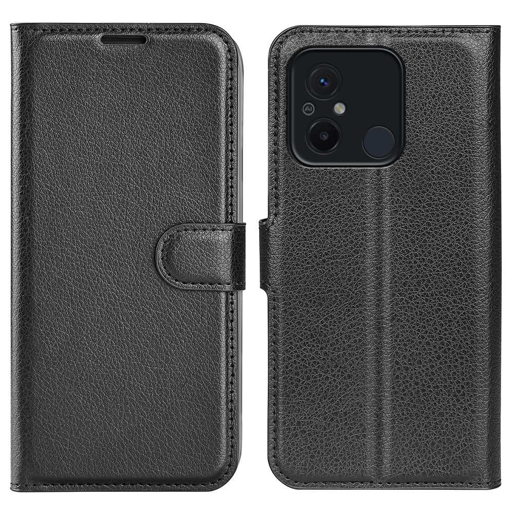  Xiaomi Redmi 12C 4G Fodral Litchi Läder Svart