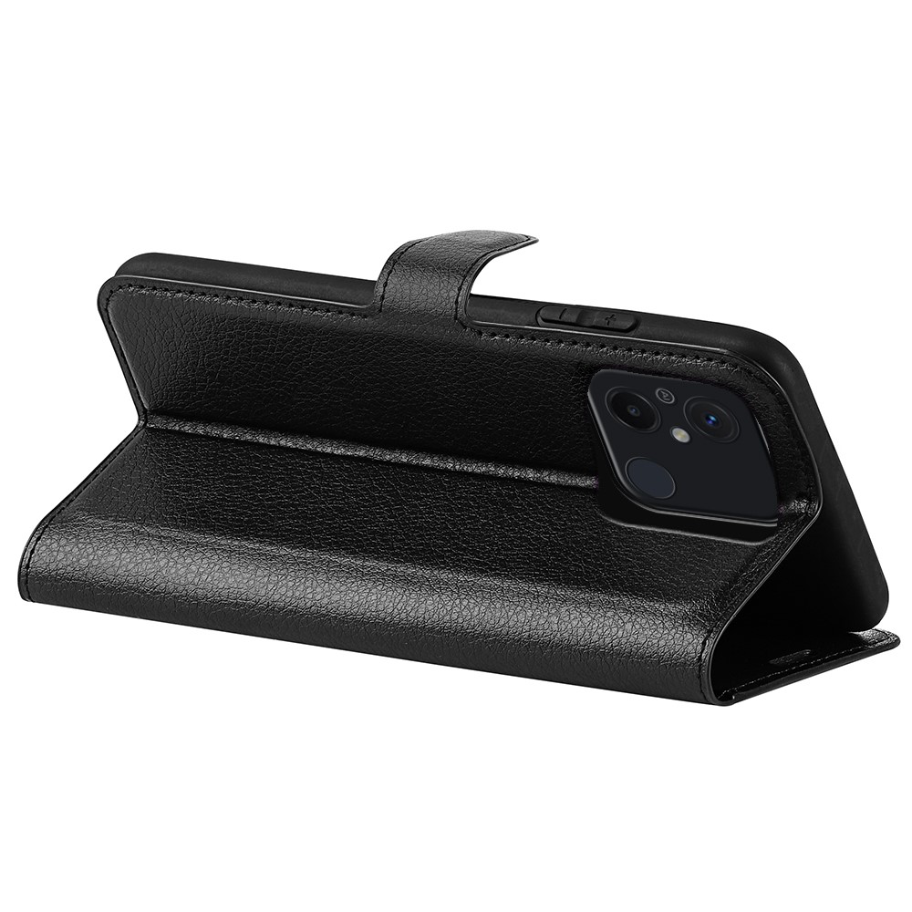  Xiaomi Redmi 12C 4G Fodral Litchi Läder Svart
