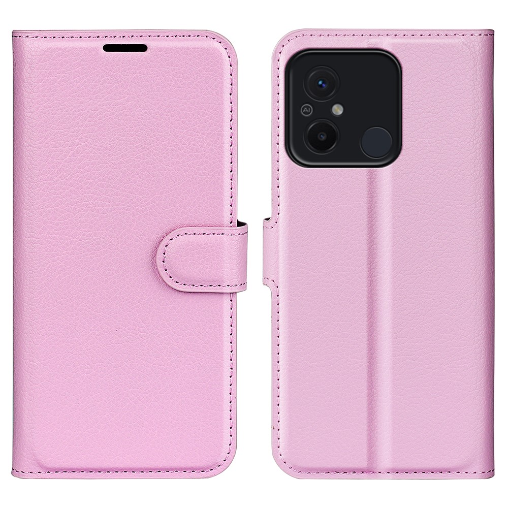  Xiaomi Redmi 12C 4G Fodral Litchi Läder Ljus Rosa