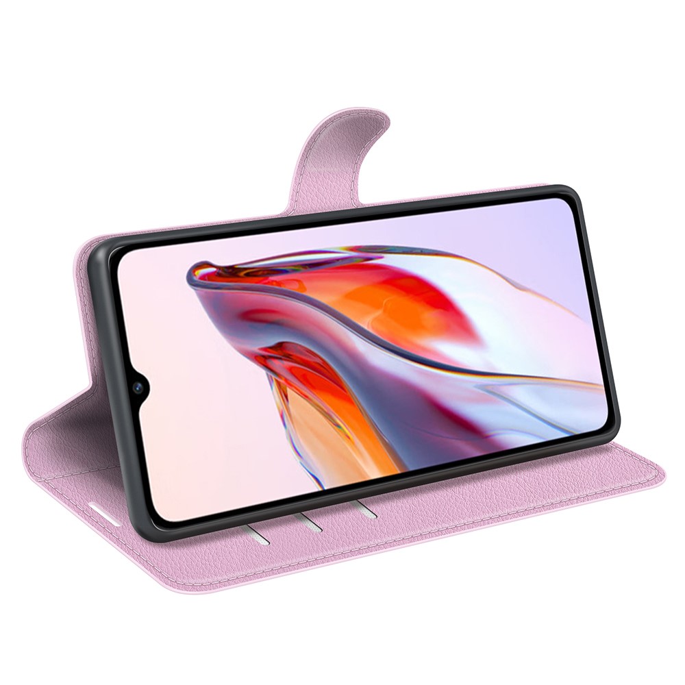  Xiaomi Redmi 12C 4G Fodral Litchi Läder Ljus Rosa