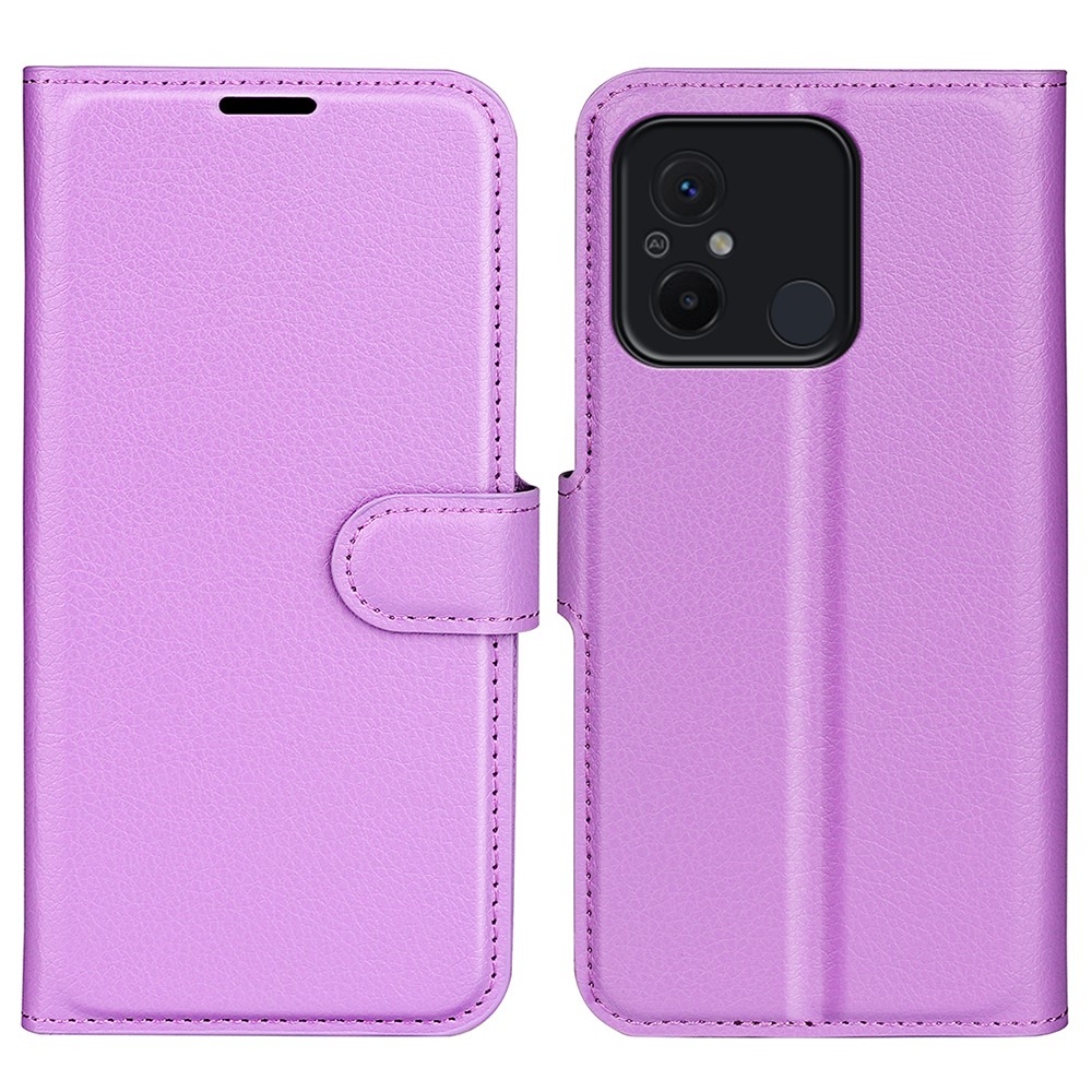  Xiaomi Redmi 12C 4G Fodral Litchi Läder Lila