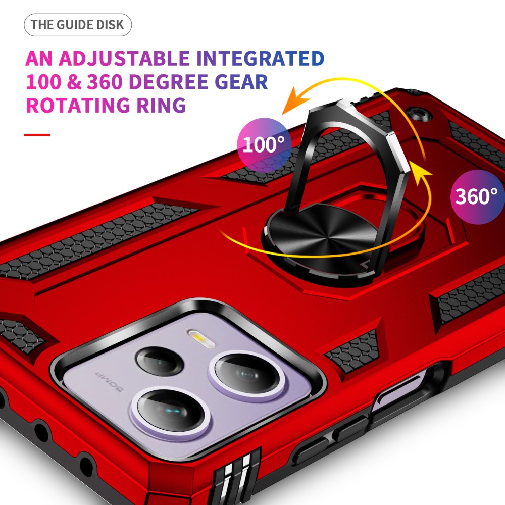  Xiaomi Redmi Note 12 Pro 5G Skal Ring Armor Hybrid Röd