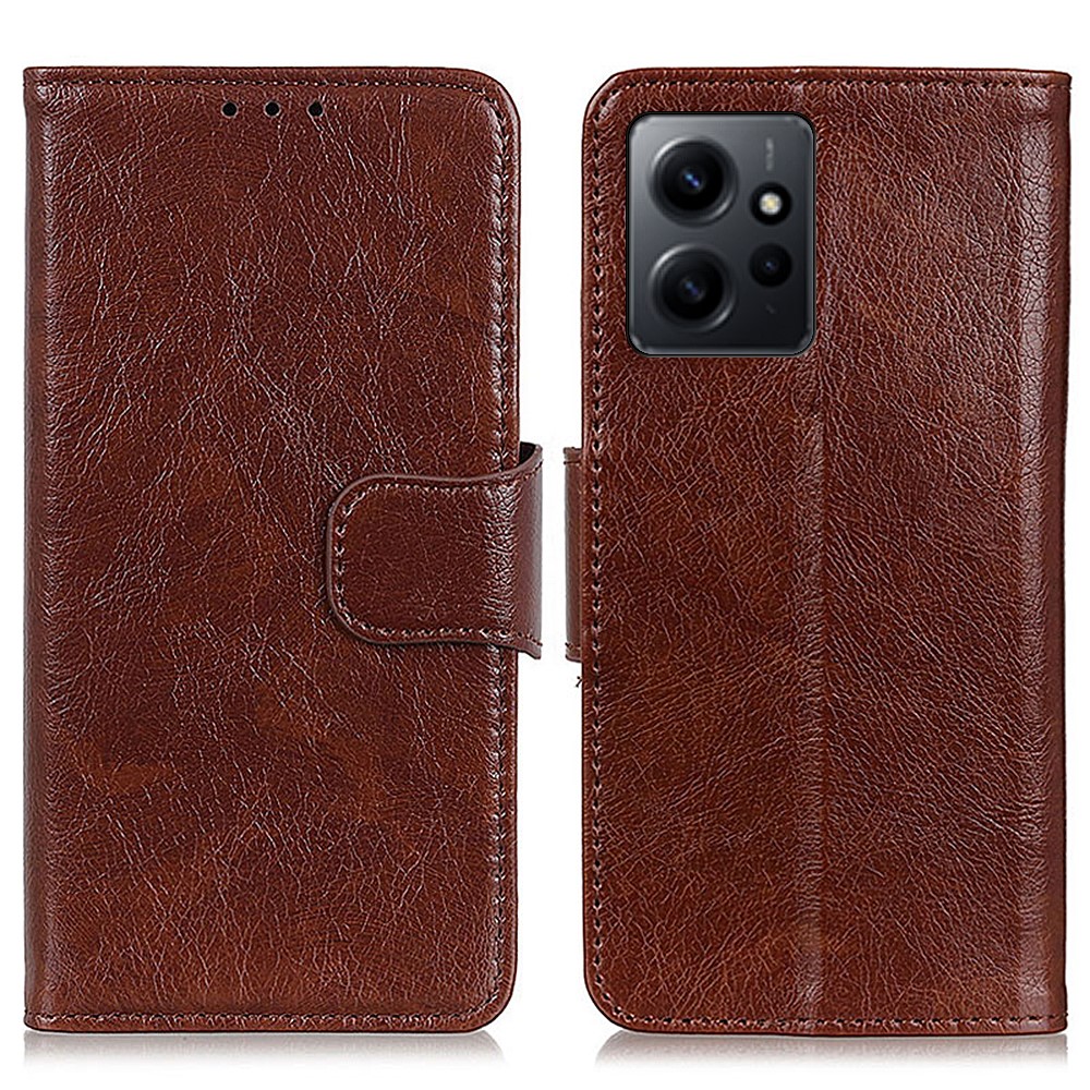  Xiaomi Redmi Note 12 4G Fodral Split Läder Brun