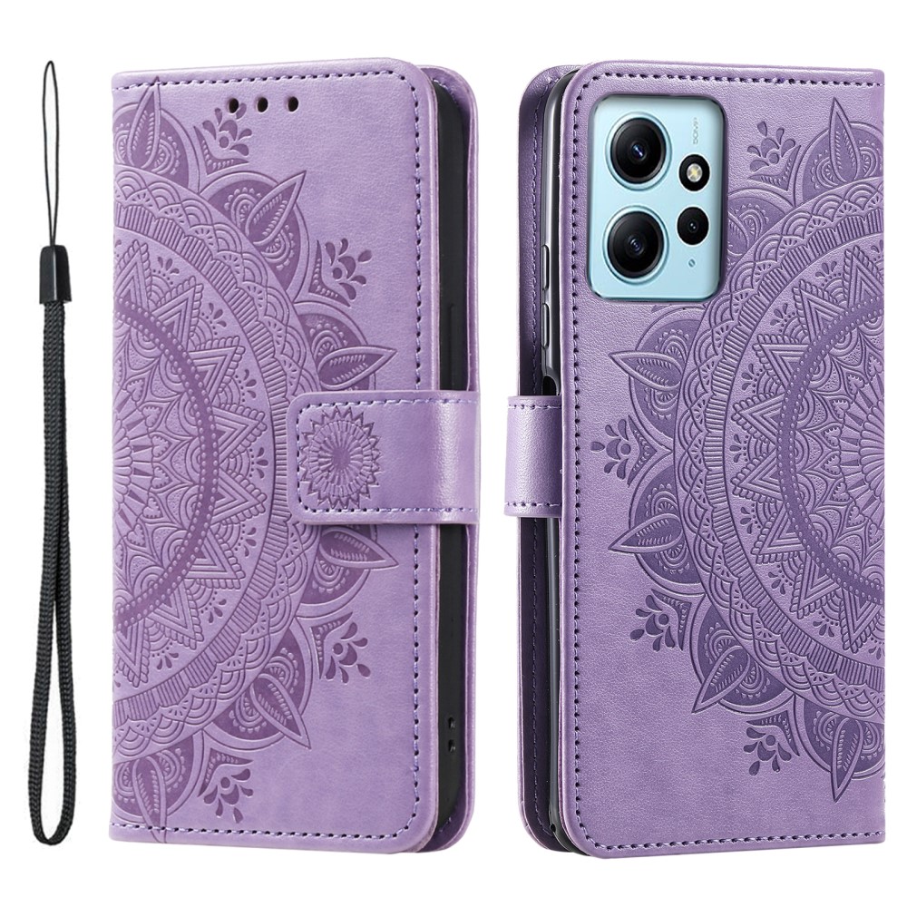  Xiaomi Redmi Note 12 4G Fodral Mandala Läder Lila
