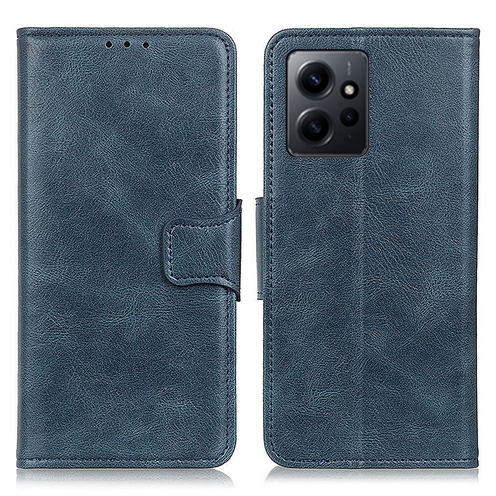  Xiaomi Redmi Note 12 4G Fodral Crazy Horse Läder Blå