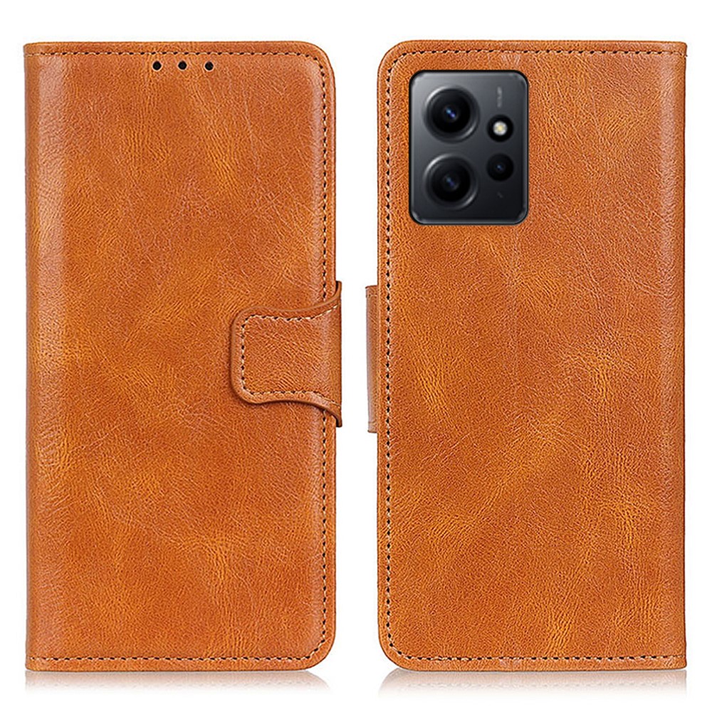  Xiaomi Redmi Note 12 4G Fodral Crazy Horse Läder Brun
