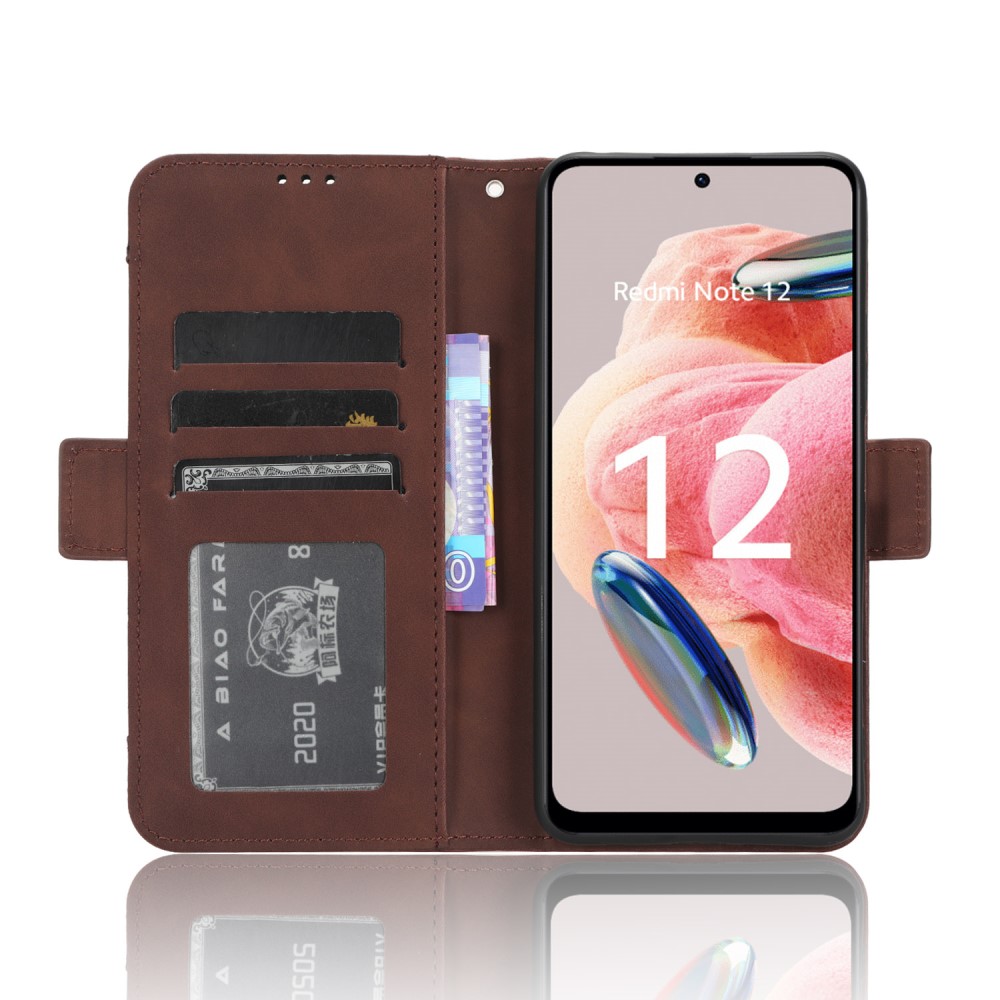  Xiaomi Redmi Note 12 4G Fodral Med Avtagbart Kortfodral Brun