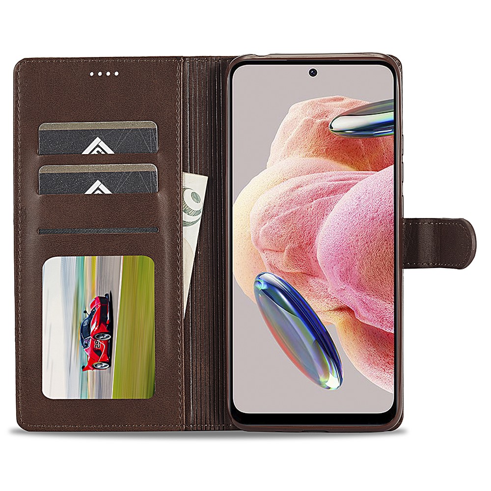 LC.IMEEKE LC.IMEEKE Xiaomi Redmi Note 12 4G Fodral Läder Brun