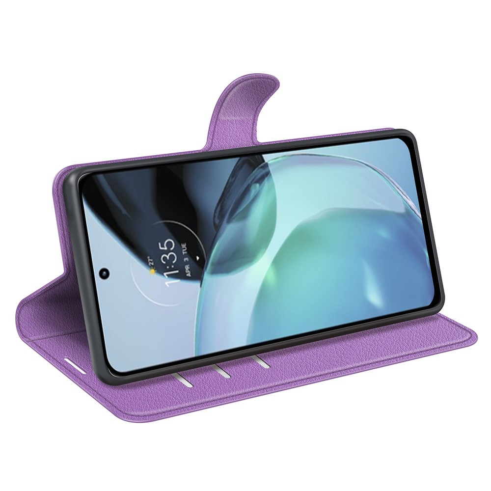  Google Pixel 7A Fodral Litchi Textur Läder Lila