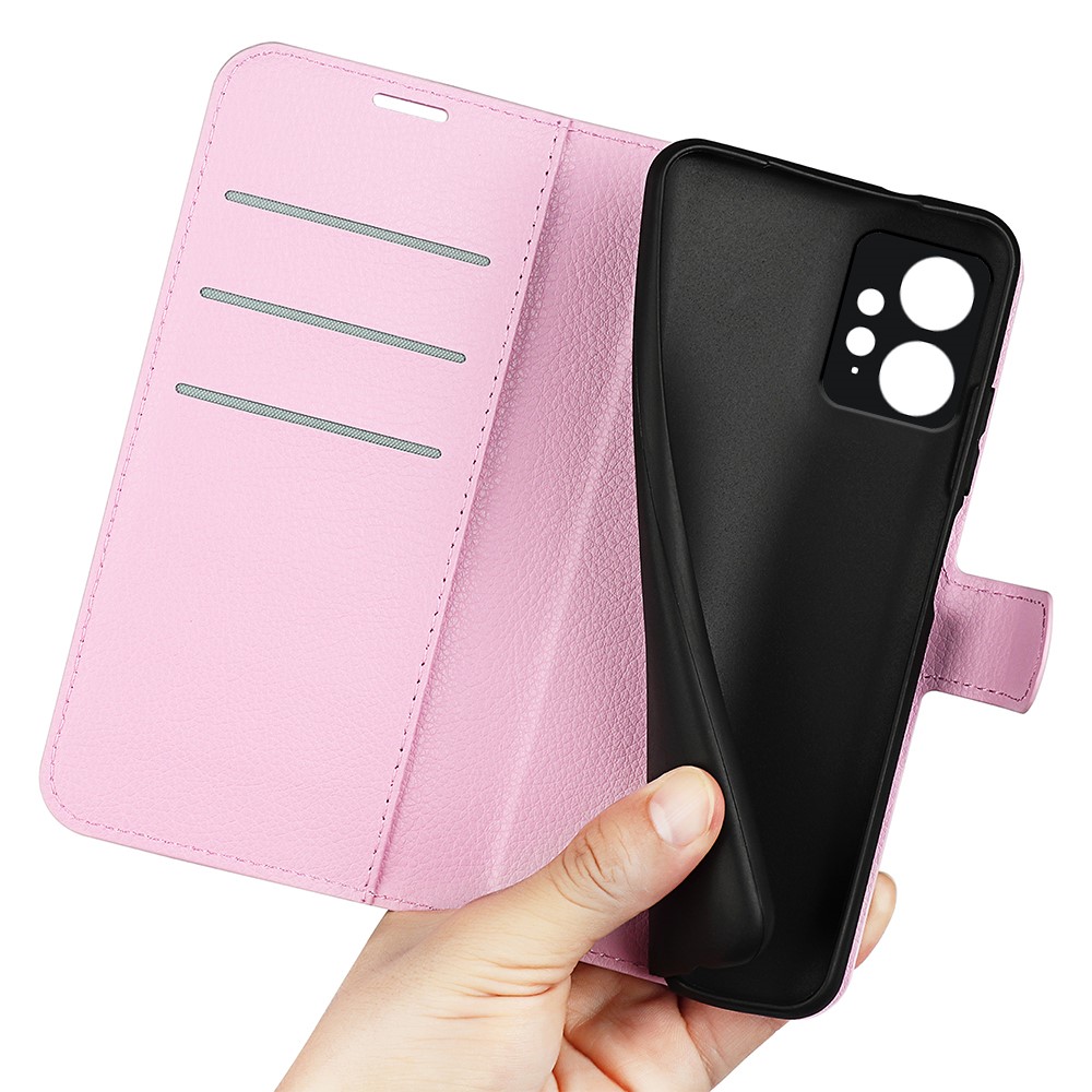  Xiaomi Redmi Note 12 4G Fodral Litchi Läder Ljus Rosa