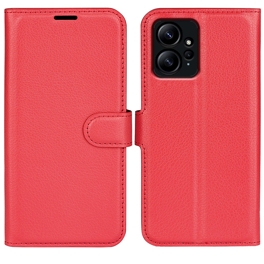  Xiaomi Redmi Note 12 4G Fodral Litchi Läder Röd