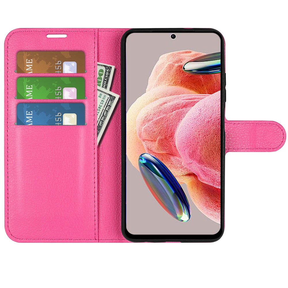  Xiaomi Redmi Note 12 4G Fodral Litchi Läder Rosa