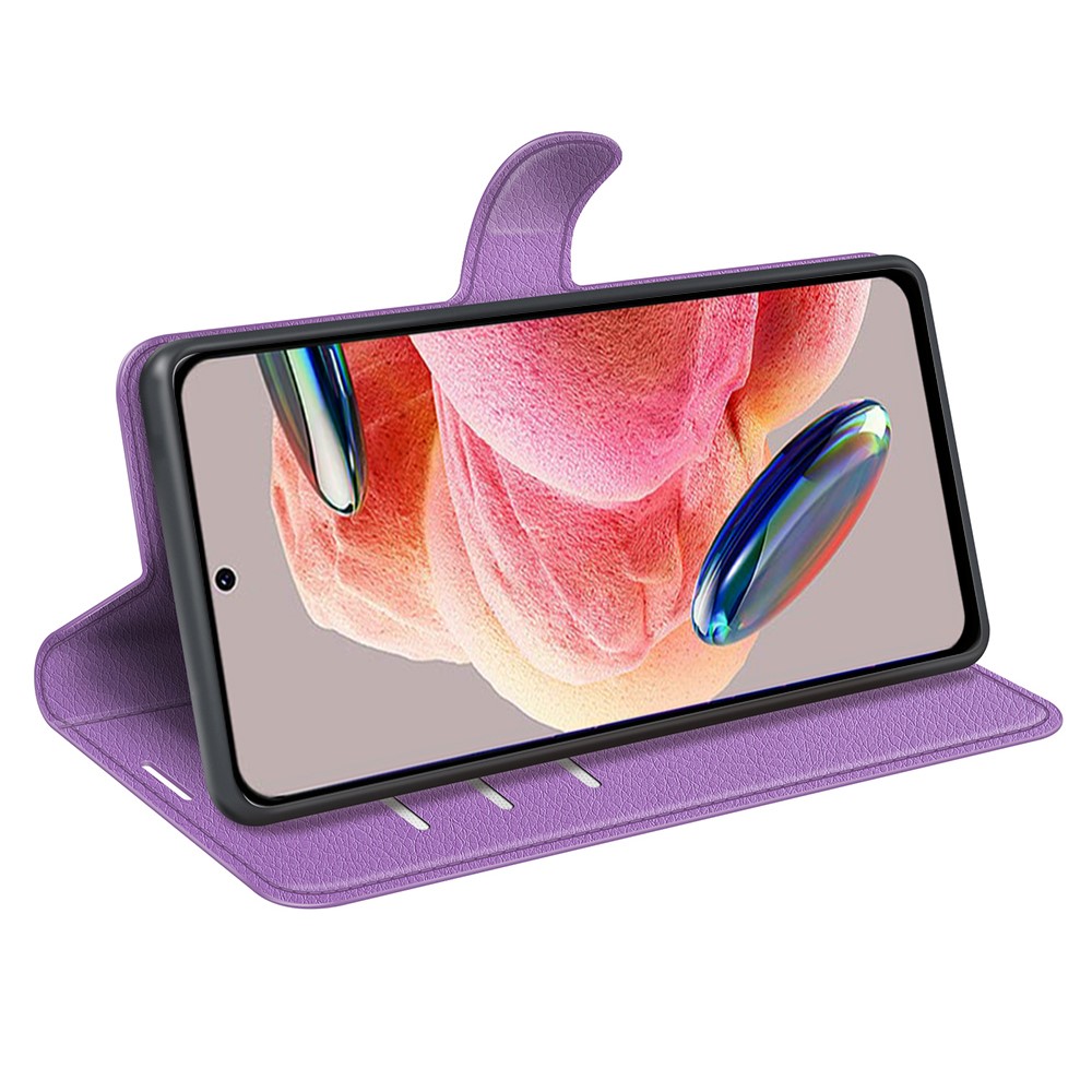  Xiaomi Redmi Note 12 4G Fodral Litchi Läder Lila