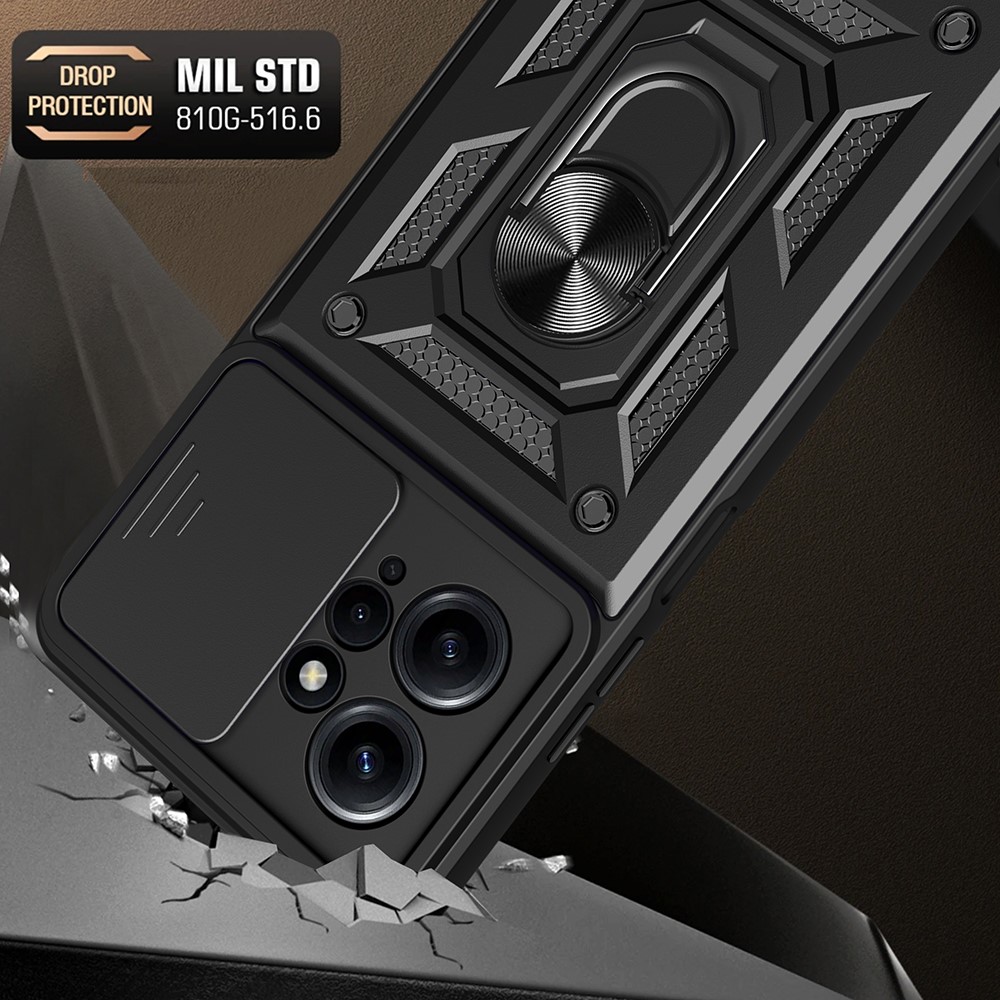  Xiaomi Redmi Note 12 4G Skal Camshield Ring Hybrid Roséguld