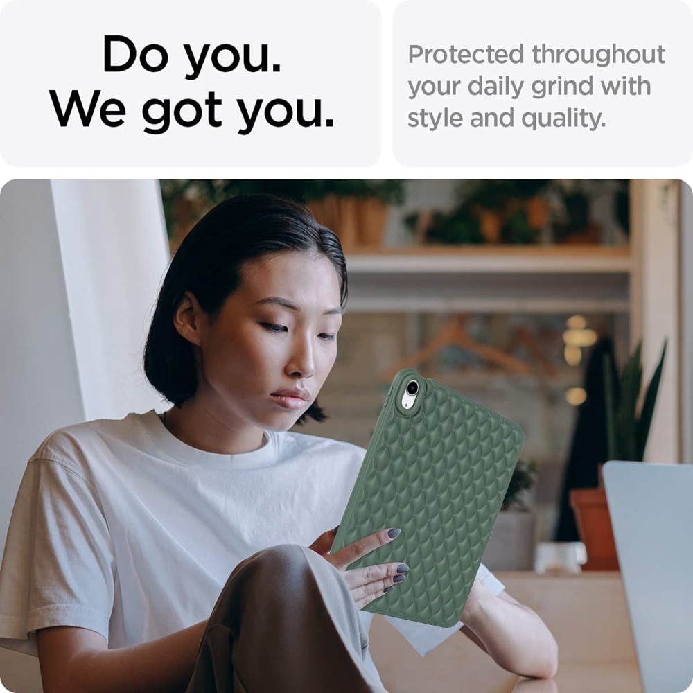  iPad Air 2026-2020 Skal Diamond Textur TPU Mörk Grön