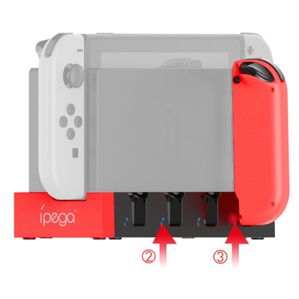 iPega iPega Nintendo Switch LED Laddstation För Ställ och 4x Joy-Con
