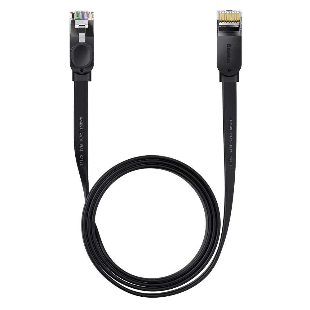 BASEUS Baseus 1.5m Cat6 Platt RJ45 Nätverkskabel Svart
