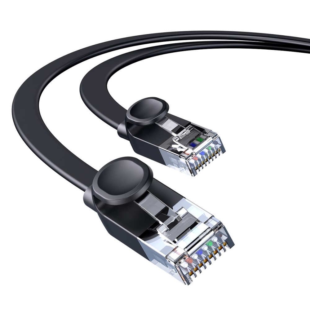 BASEUS Baseus 2m Cat6 Platt RJ45 Nätverkskabel Svart